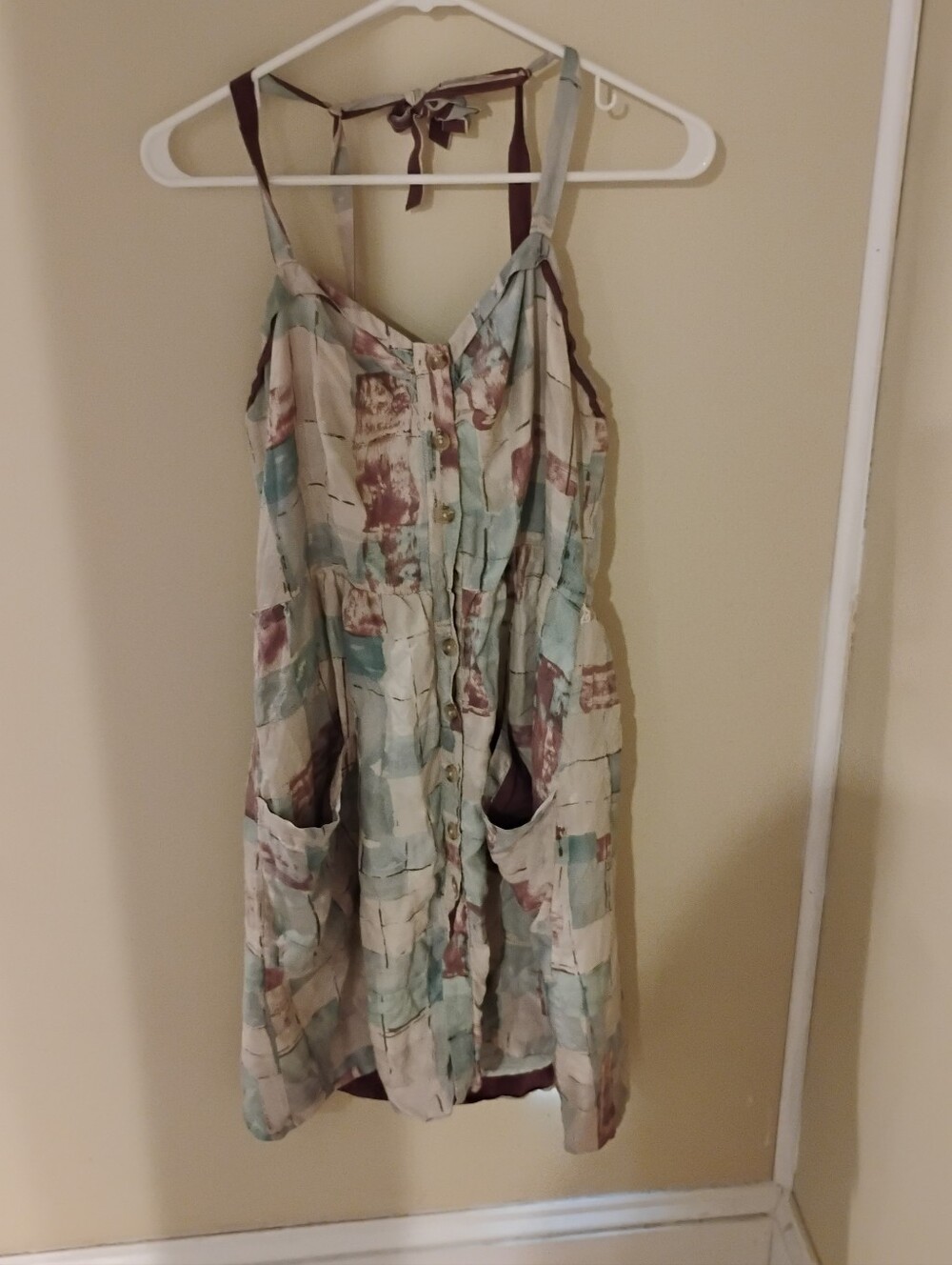 2010s Anthropologie Maeve Women's Print Silk Button Down Retro Twee Dress